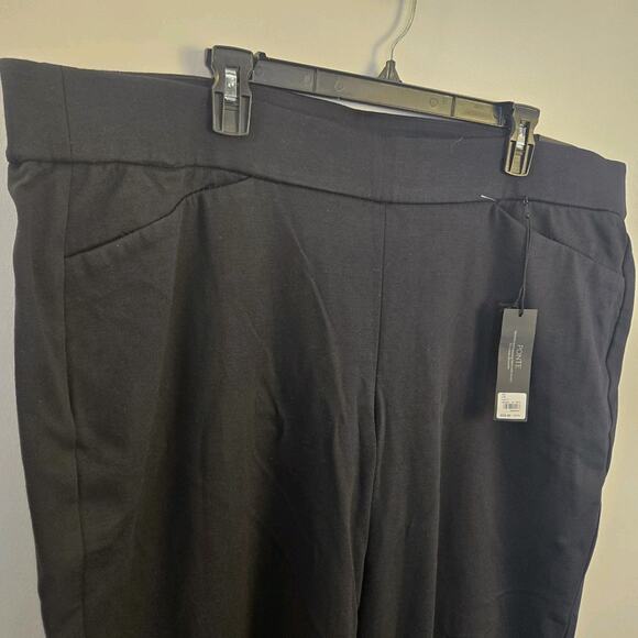 Lane Bryant Ponte Trouser Black Stretch Size 22/24 TALL Wide Leg 33" Inseam NWT - Picture 2 of 8